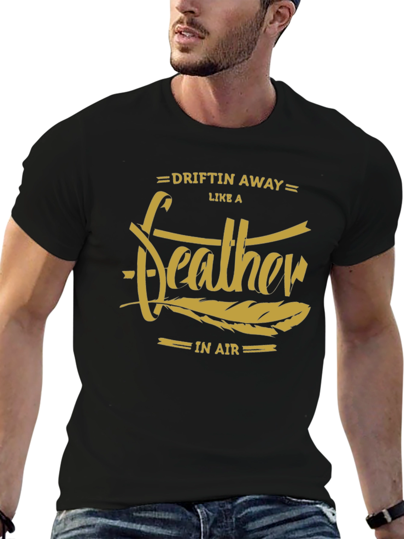 Driftin Away Feather Graphic T-Shirt