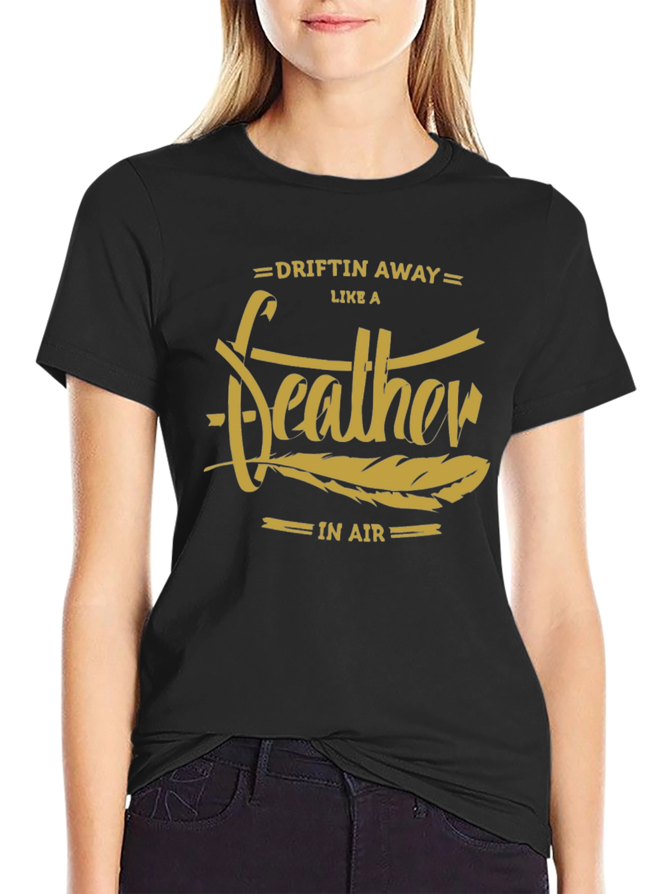 Driftin Away Feather Graphic T-Shirt