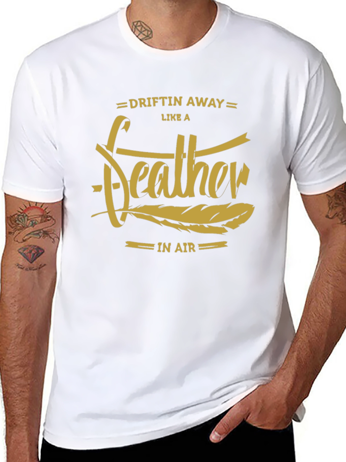 Driftin Away Feather Graphic T-Shirt