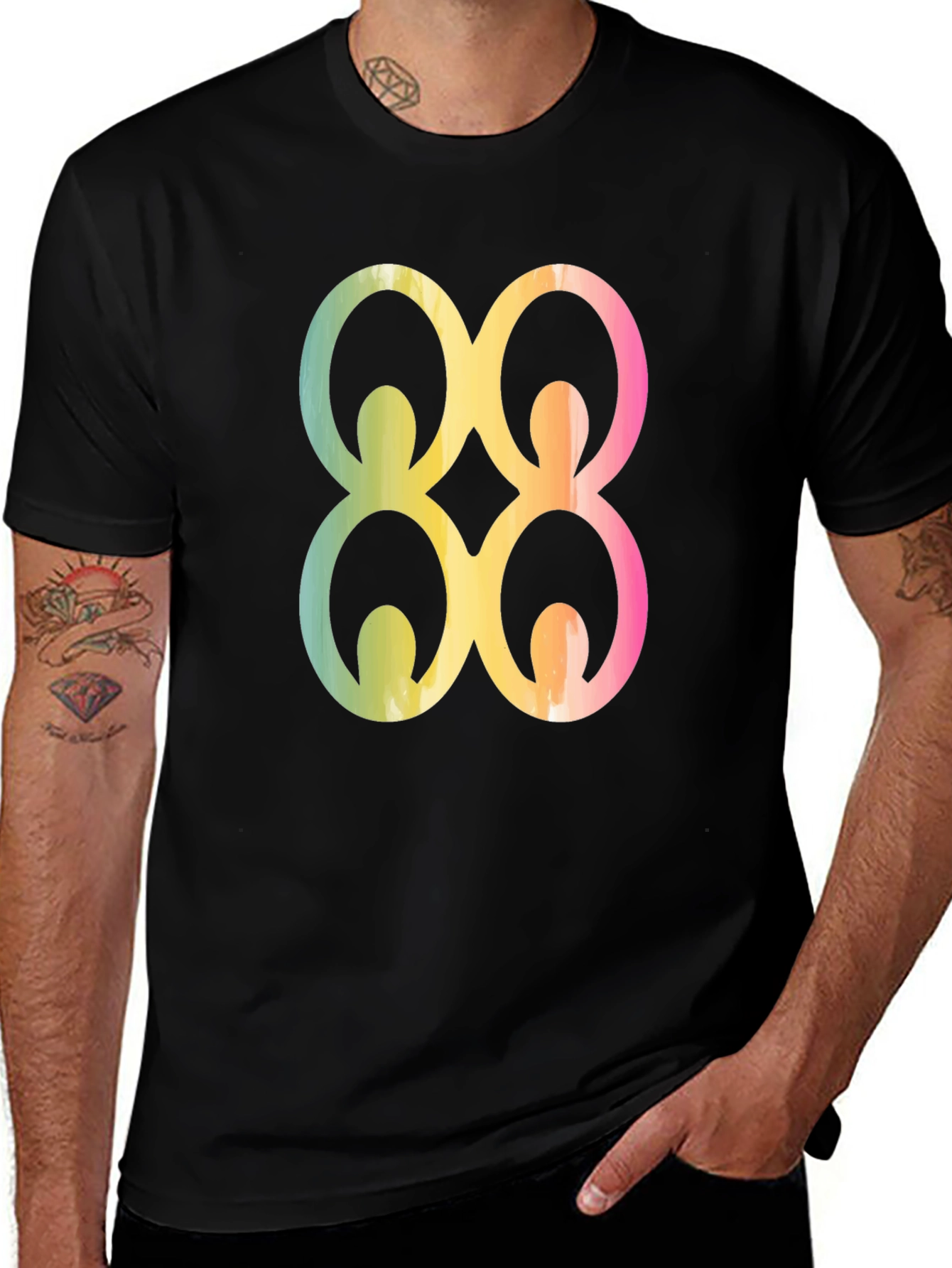Adinkra Symbol Graphic Tee - Black