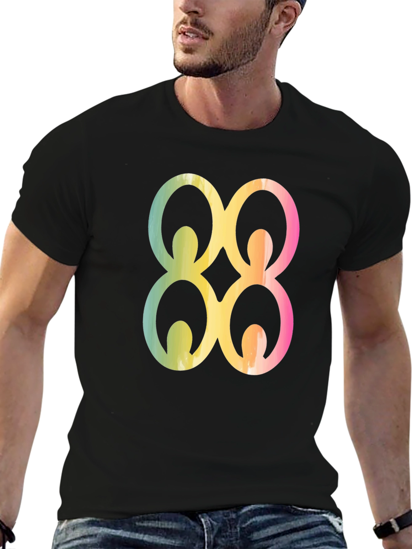 Adinkra Symbol Graphic Tee - Black