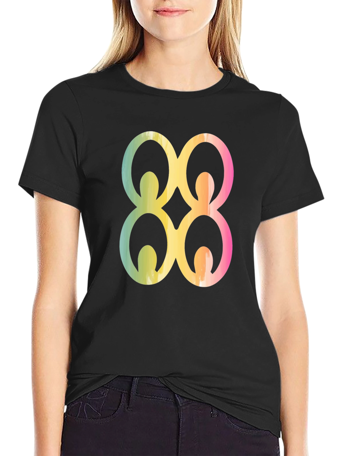 Adinkra Symbol Graphic Tee - Black