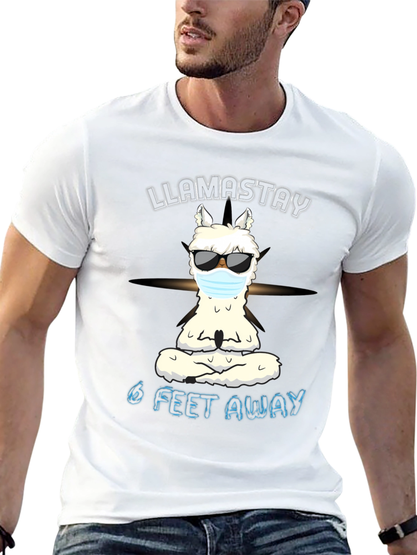 Llamastay 6 Feet Away Graphic Tee