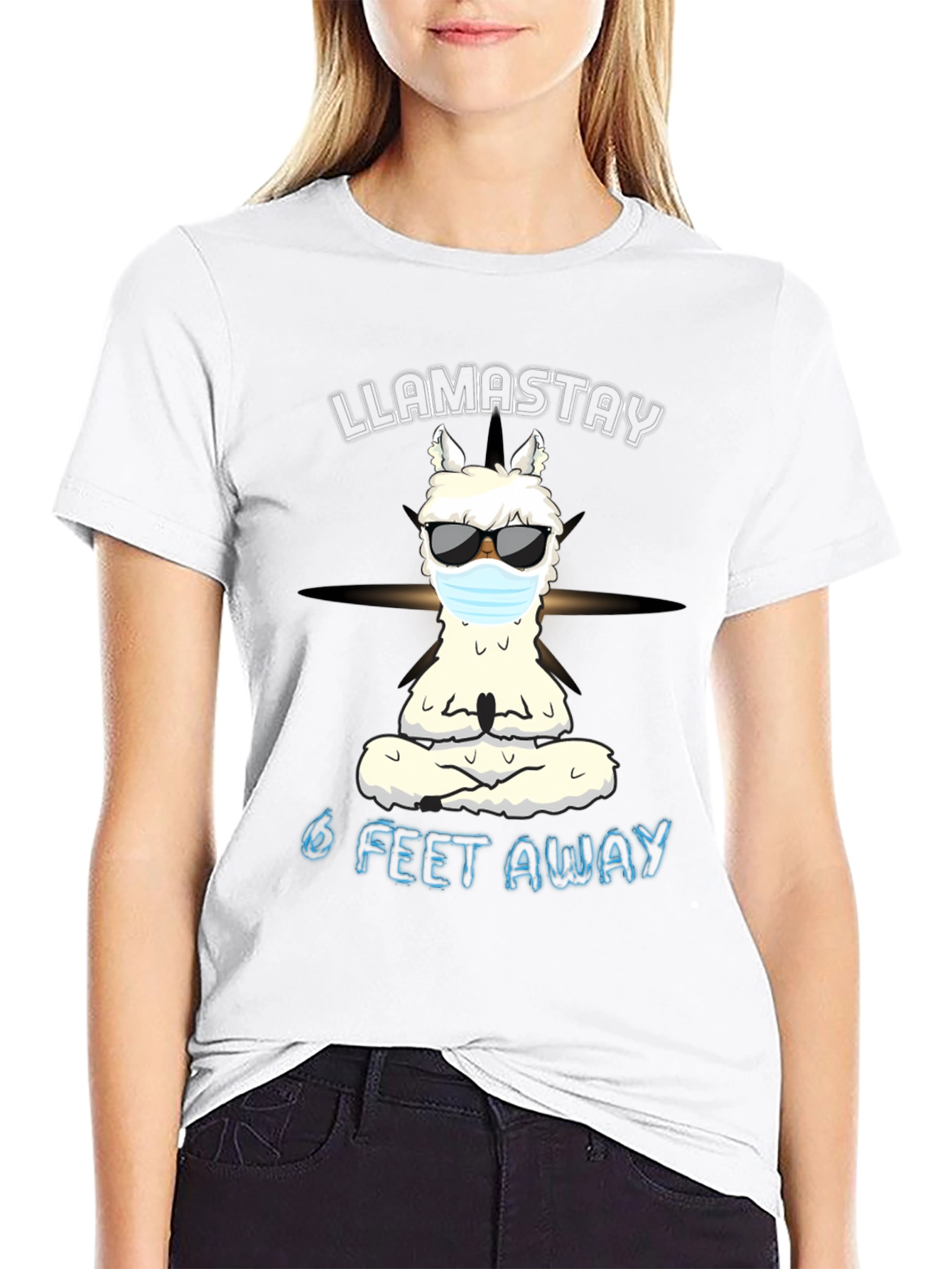 Llamastay 6 Feet Away Graphic Tee