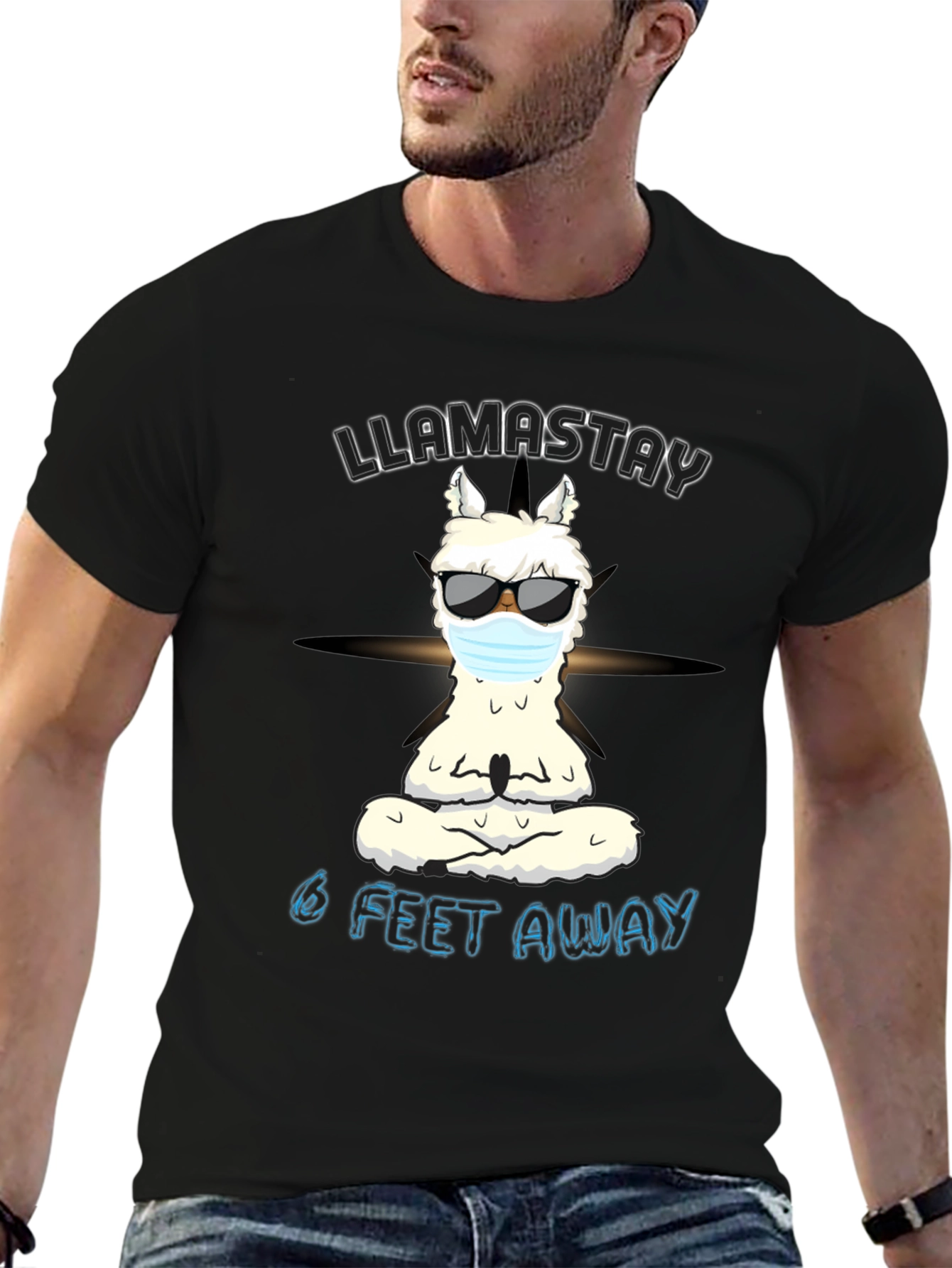 Llamastay 6 Feet Away Graphic Tee