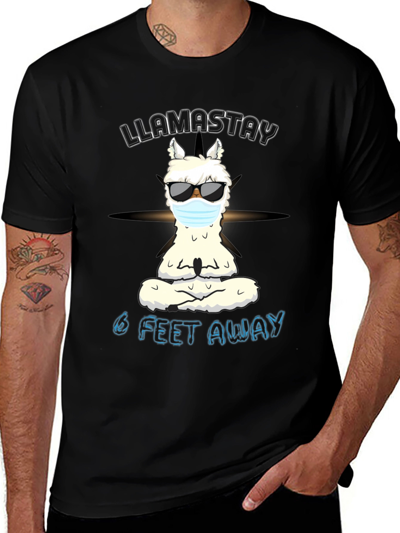 Llamastay 6 Feet Away Graphic Tee