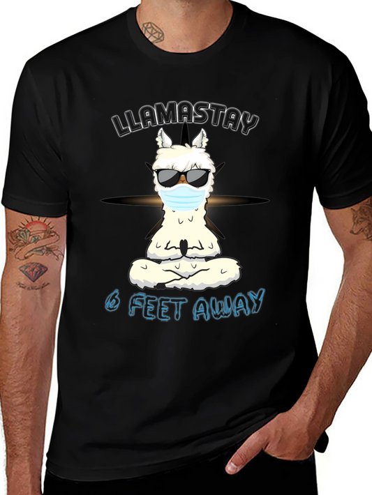 Llamastay 6 Feet Away Graphic Tee
