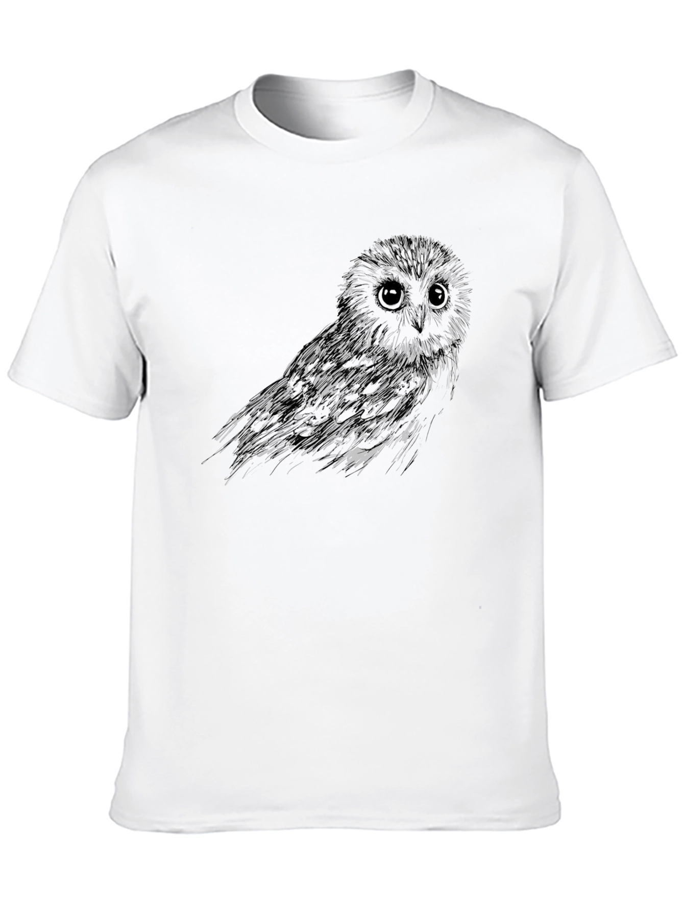 Mens Black Owl Graphic Tee