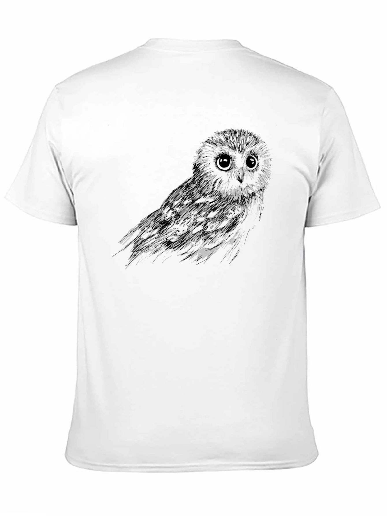 Mens Black Owl Graphic Tee