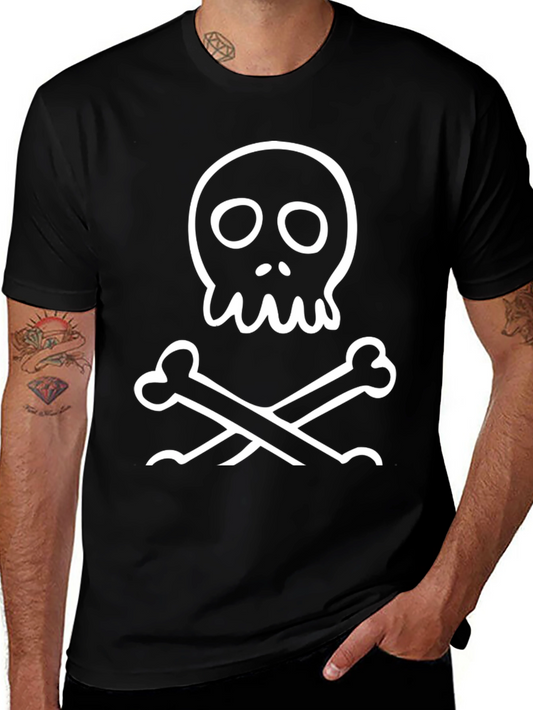 Skull & Crossbones Graphic T-Shirt - Black Cotton Tee