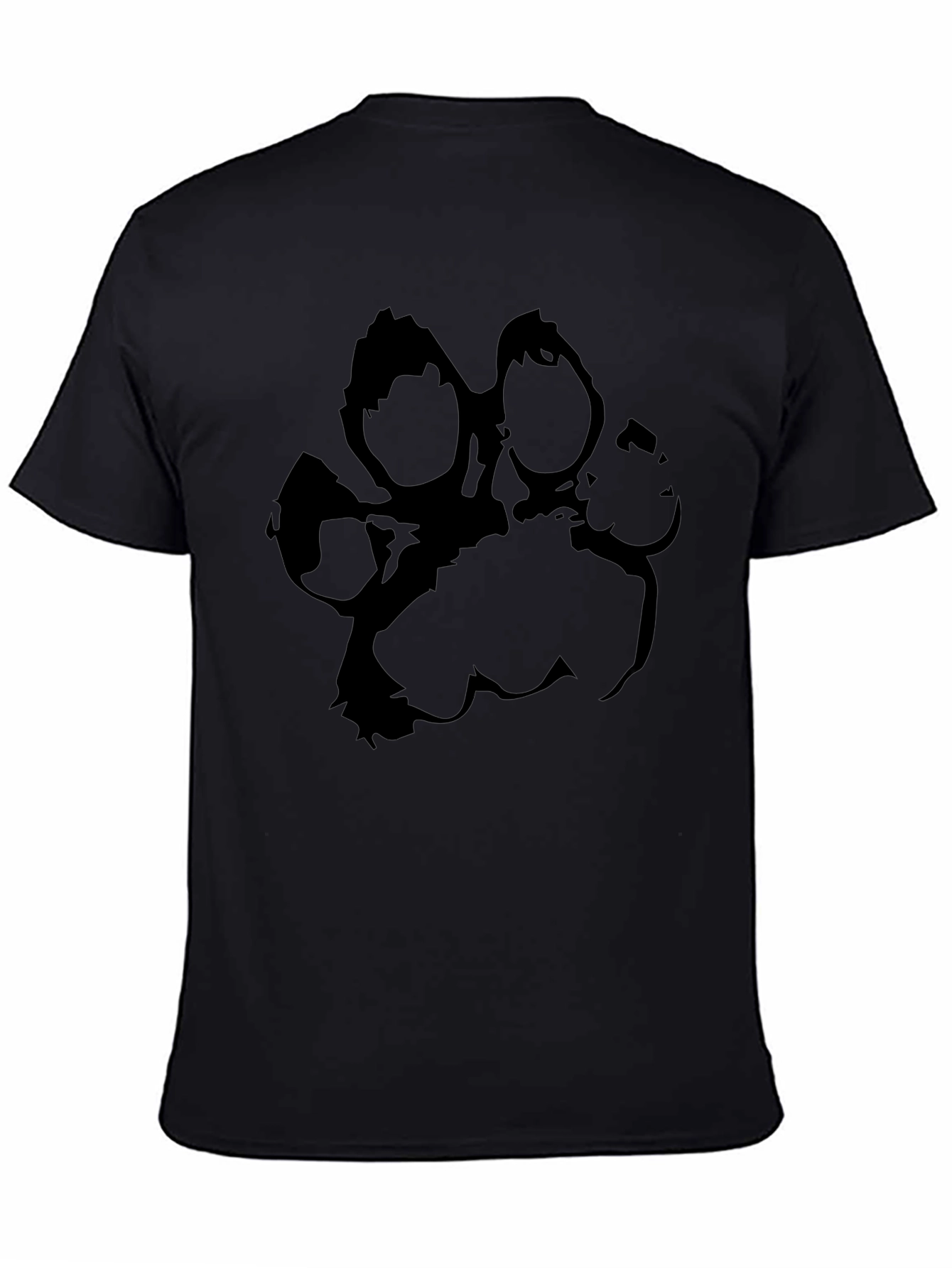 Black Paw Print Graphic T-Shirt
