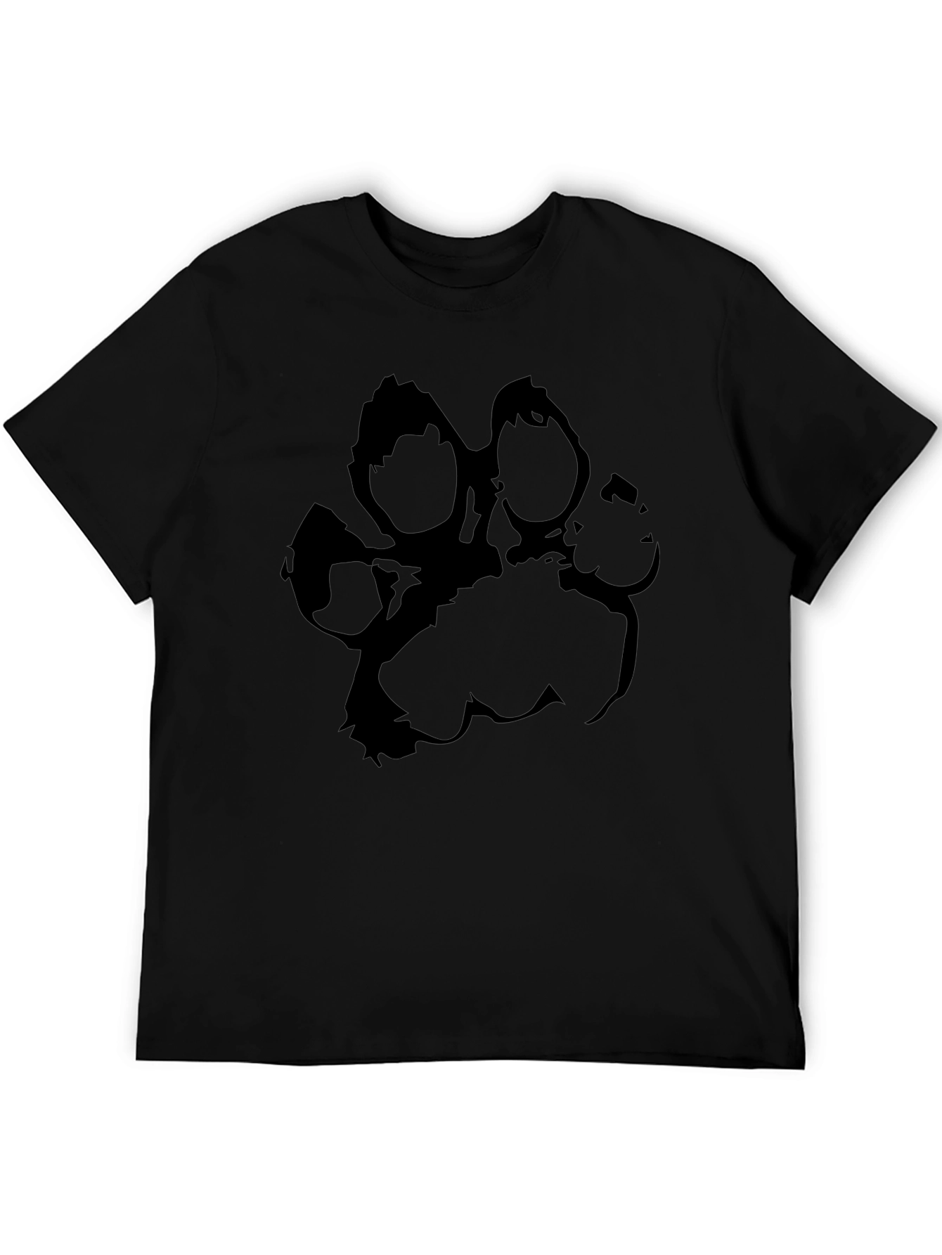 Black Paw Print Graphic T-Shirt