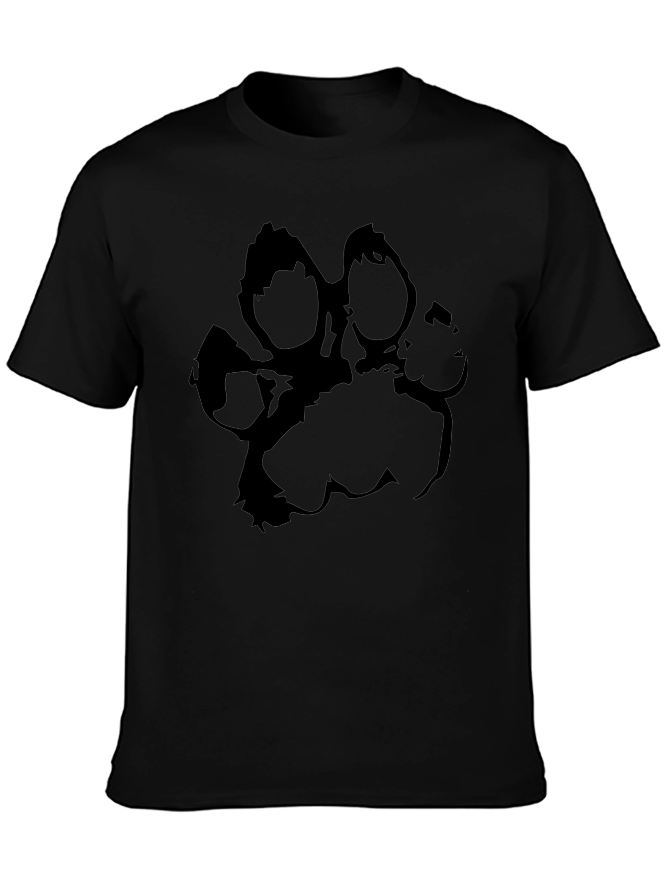 Black Paw Print Graphic T-Shirt