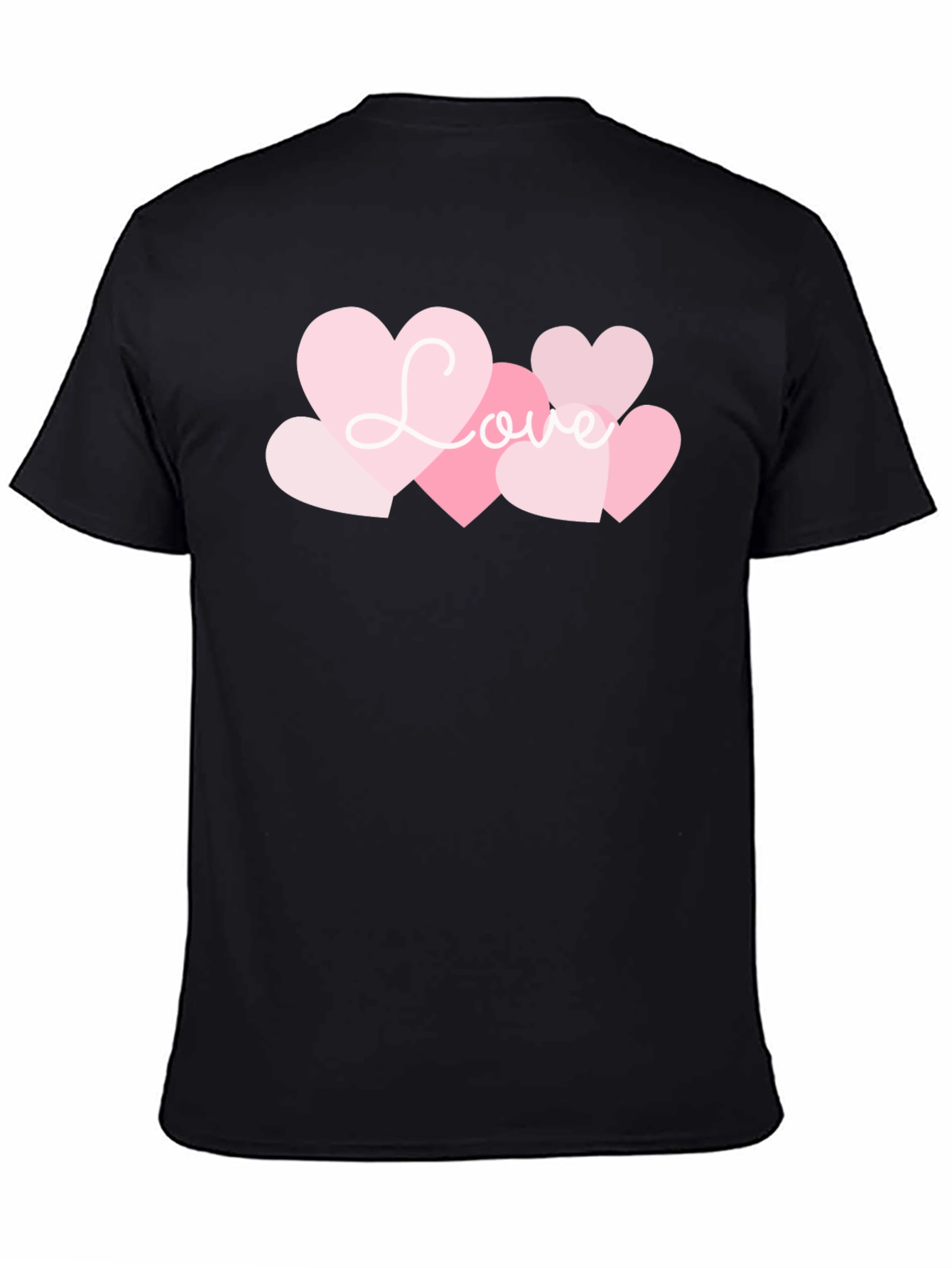Love Heart Graphic Black T-Shirt