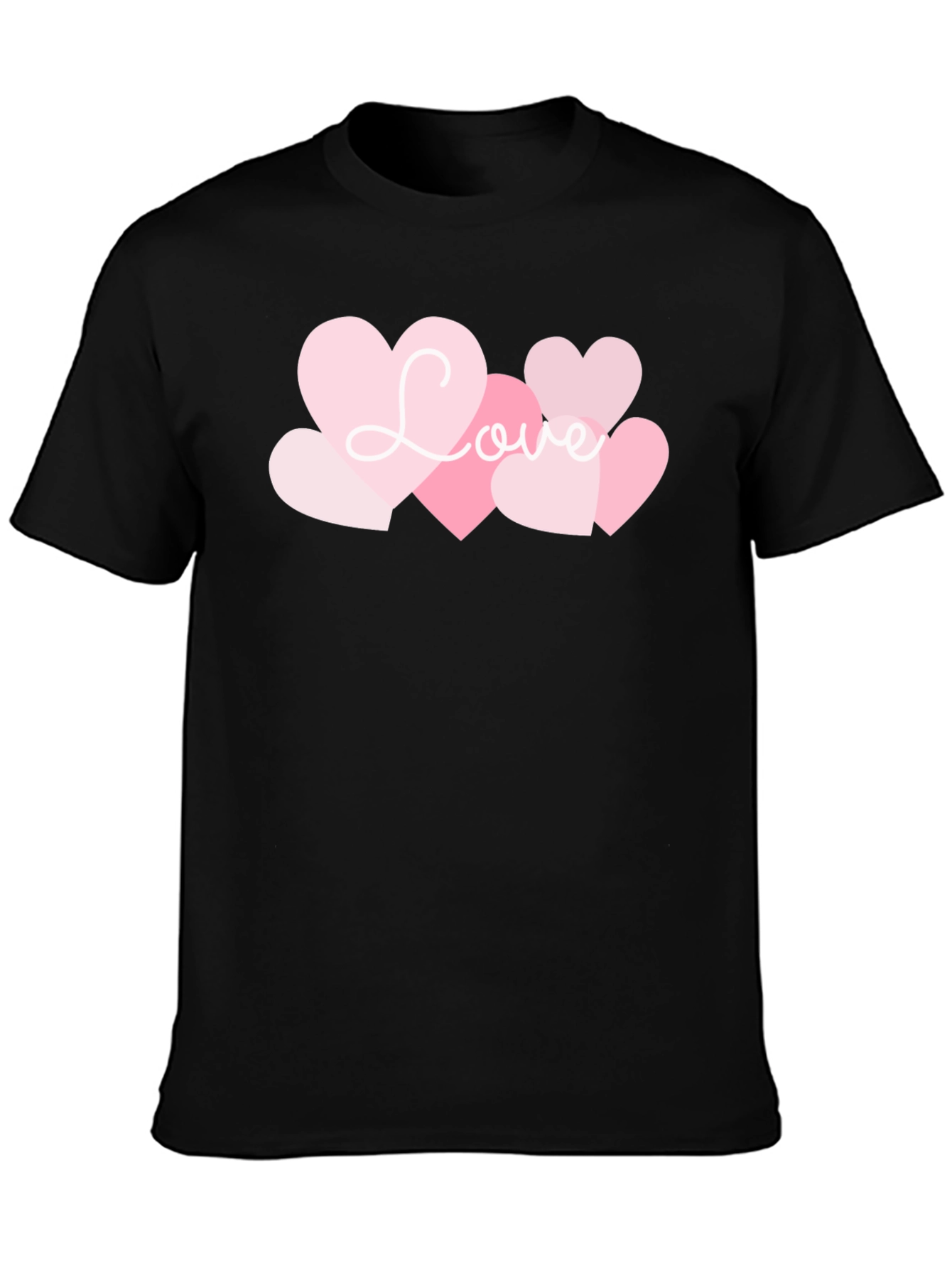 Love Heart Graphic Black T-Shirt
