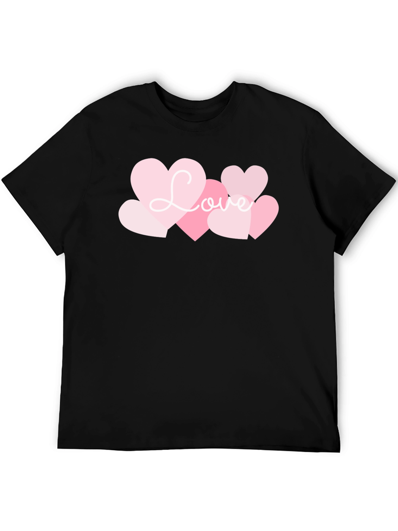 Love Heart Graphic Black T-Shirt
