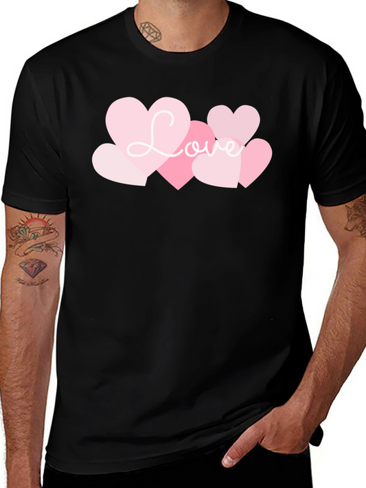 Love Heart Graphic Black T-Shirt