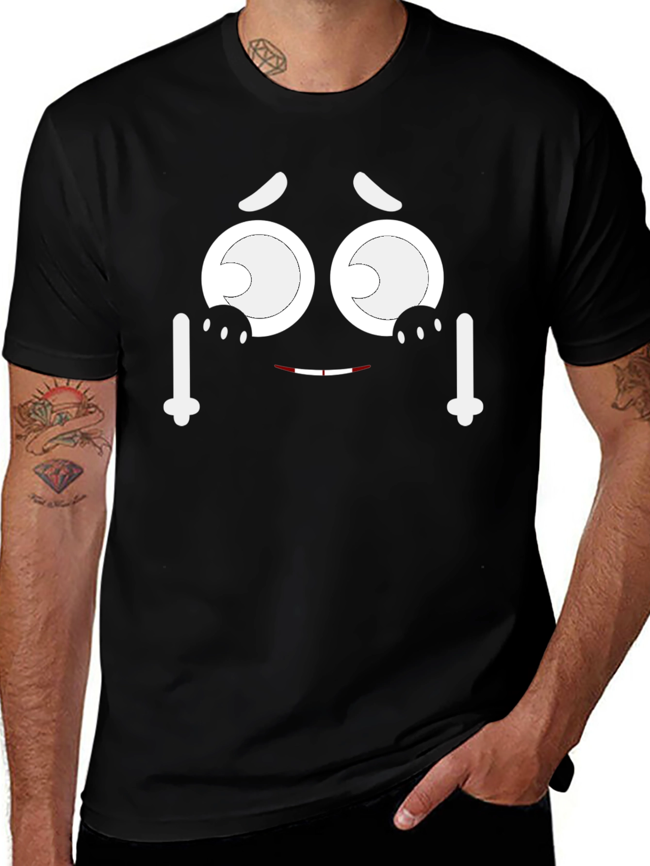 Funny Face Graphic T-Shirt - Expressive & Unique Design