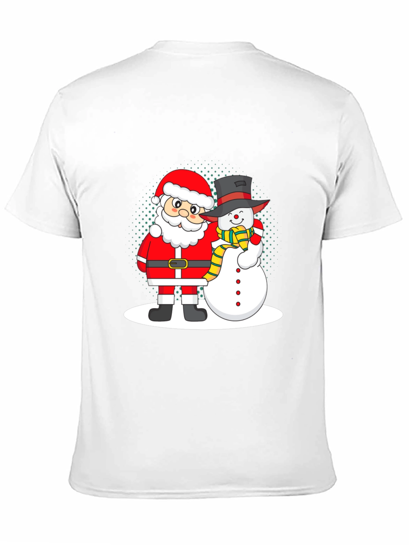 Santa and Snowman Graphic Tee - Holiday Cheer