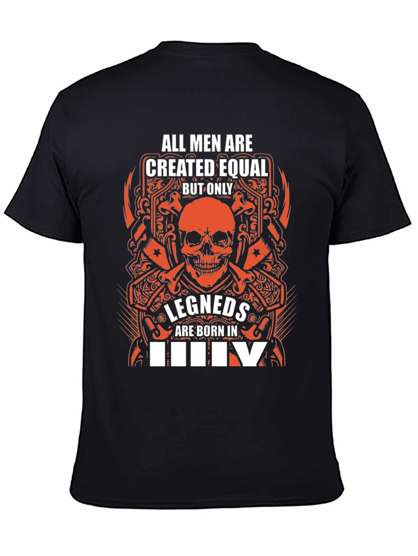 Legends Born in July Black Graphic Tee
