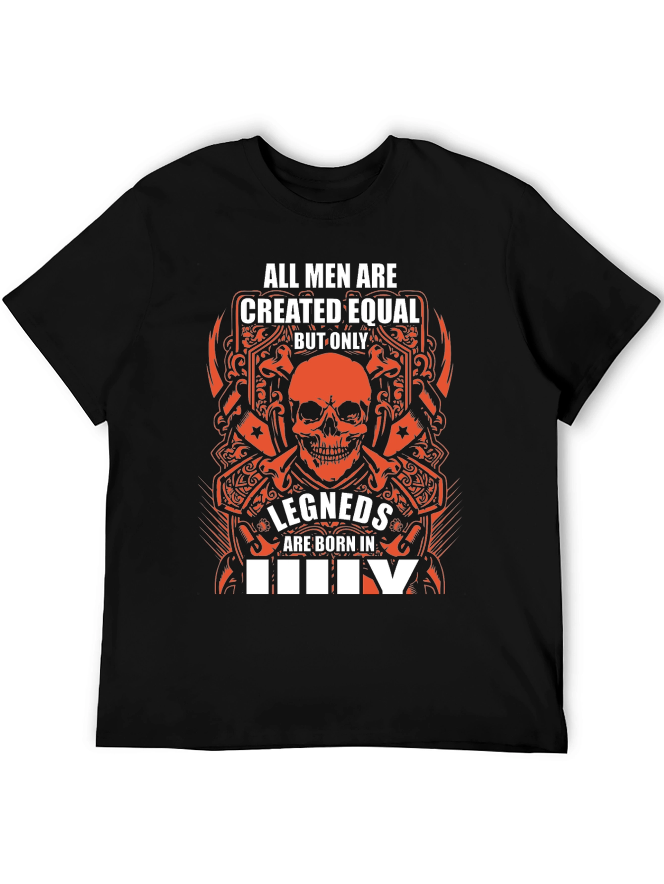 Legends Born in July Black Graphic Tee