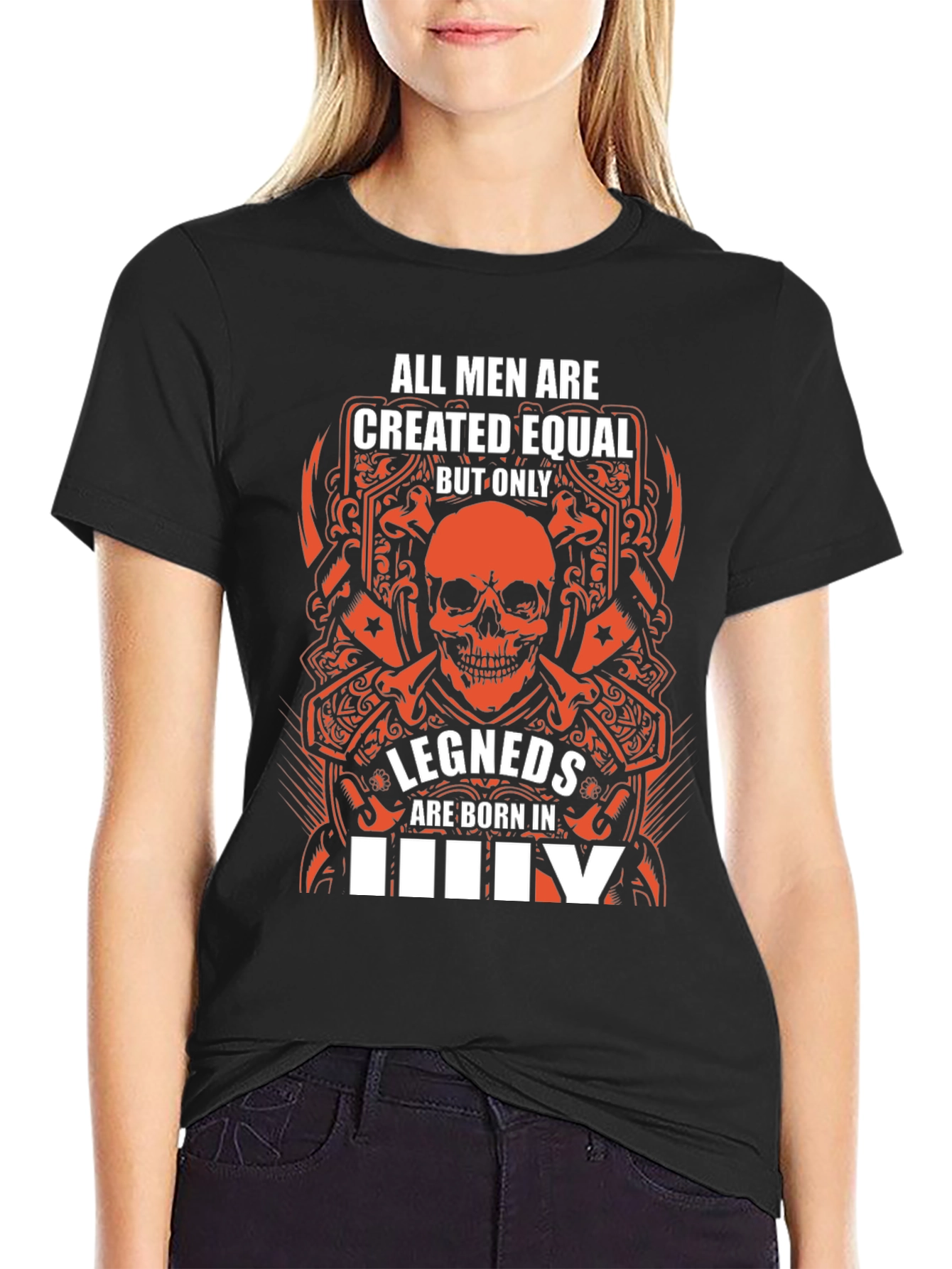 Legends Born in July Black Graphic Tee