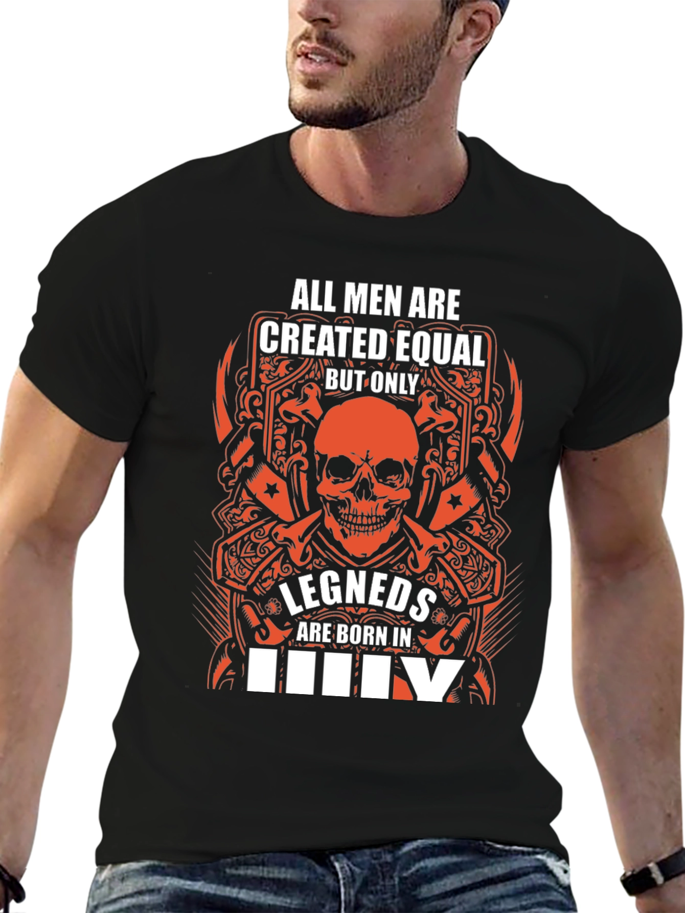 Legends Born in July Black Graphic Tee