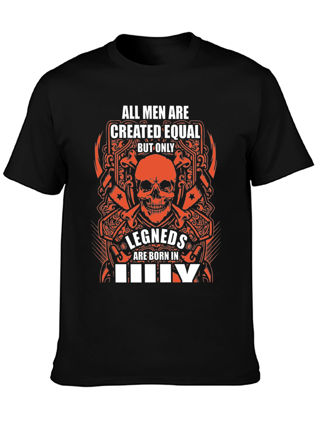 Legends Born in July Black Graphic Tee