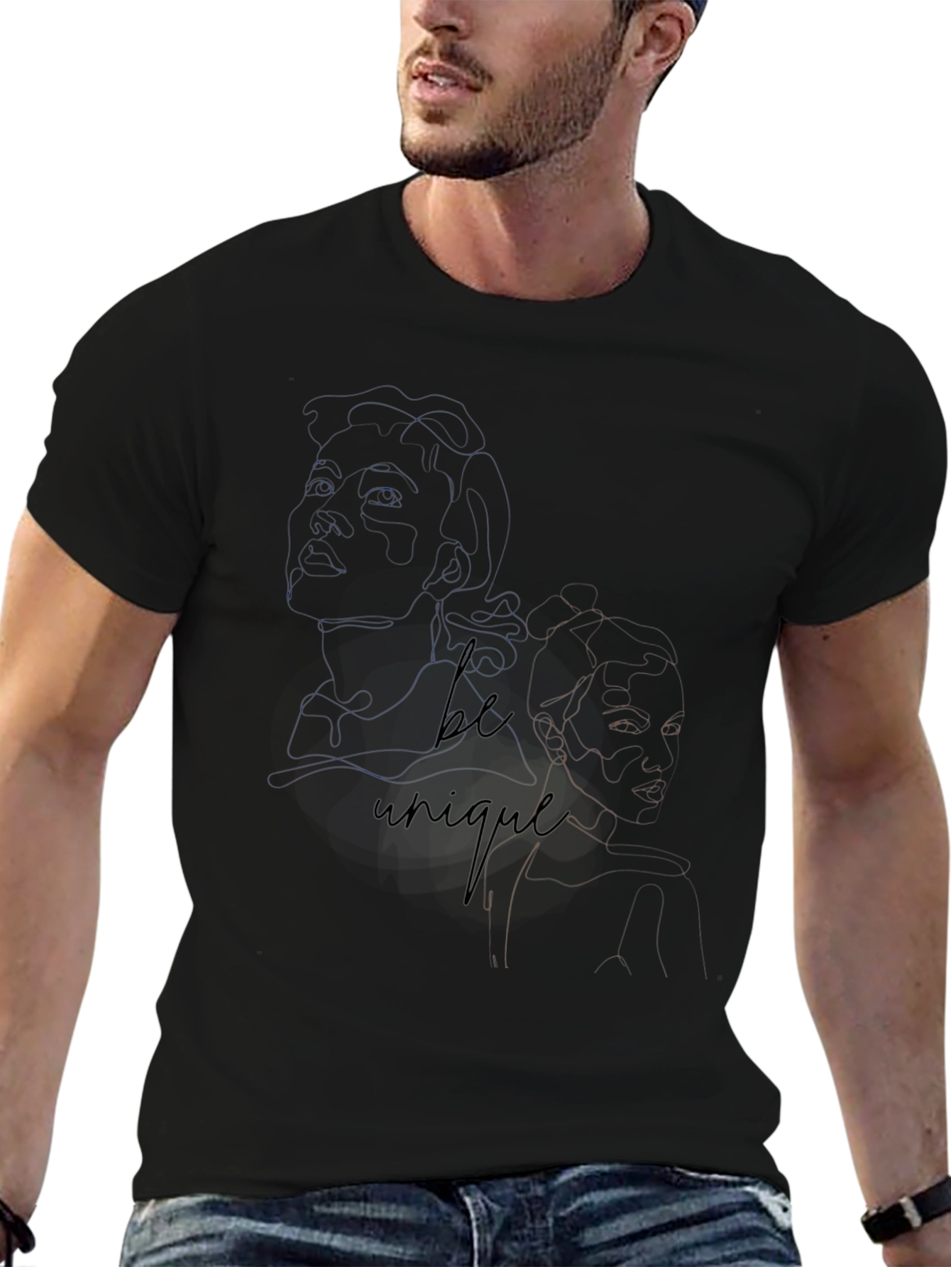 Unique Graphic Tee - Black T-Shirt for Men