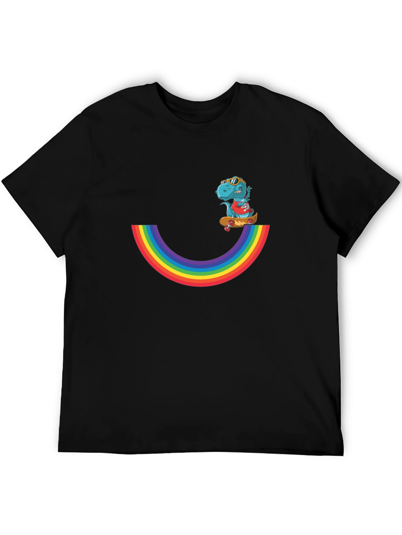Rainbow Dino Skateboard T-Shirt