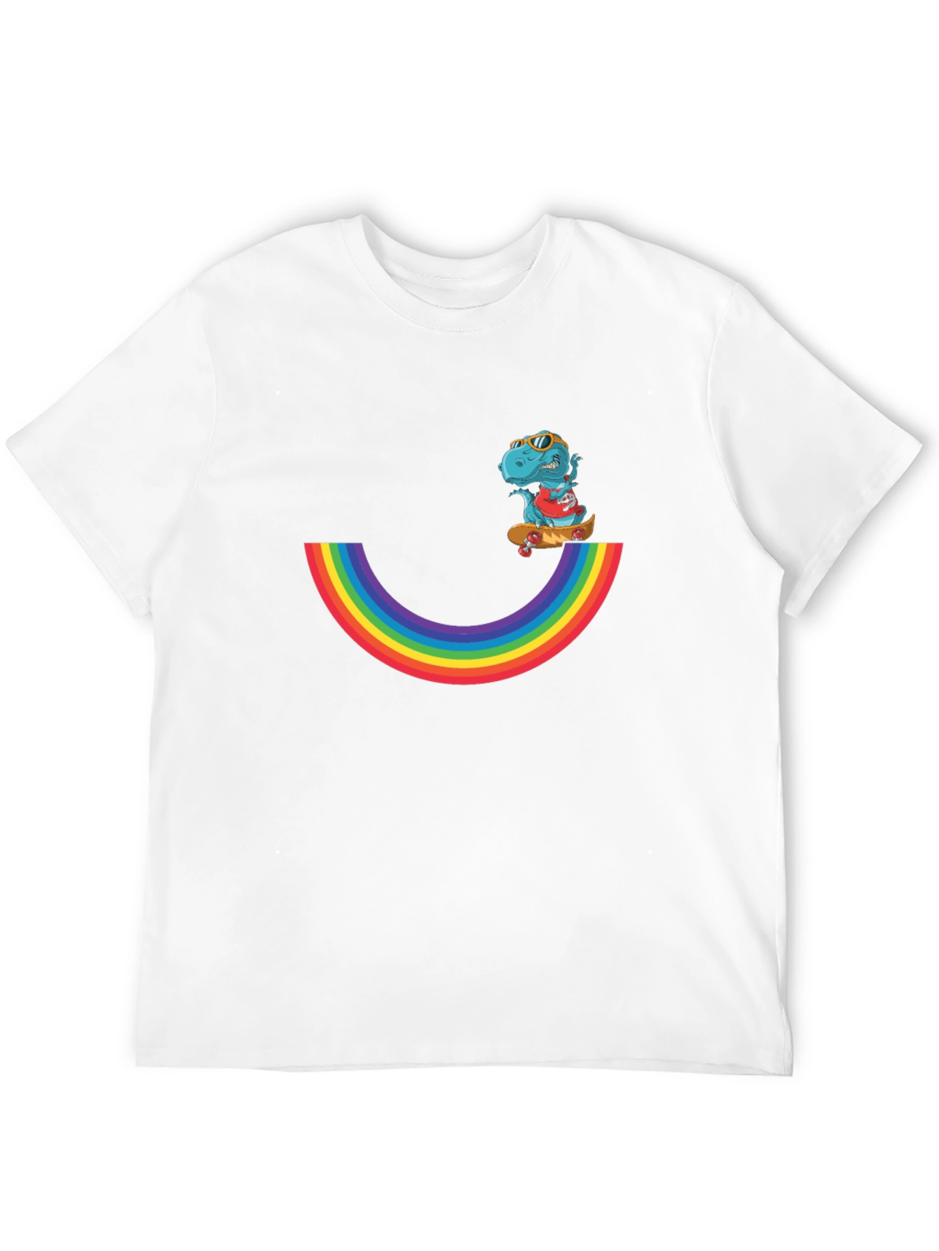 Rainbow Dino Skateboard T-Shirt