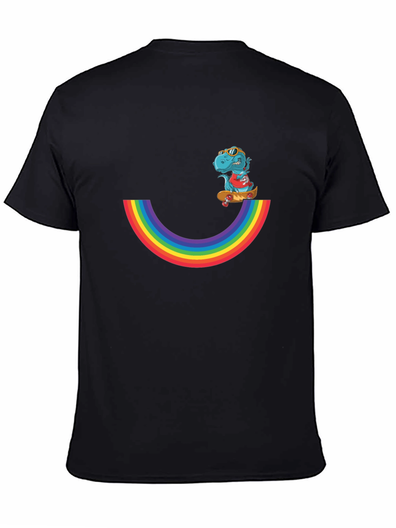 Rainbow Dino Skateboard T-Shirt