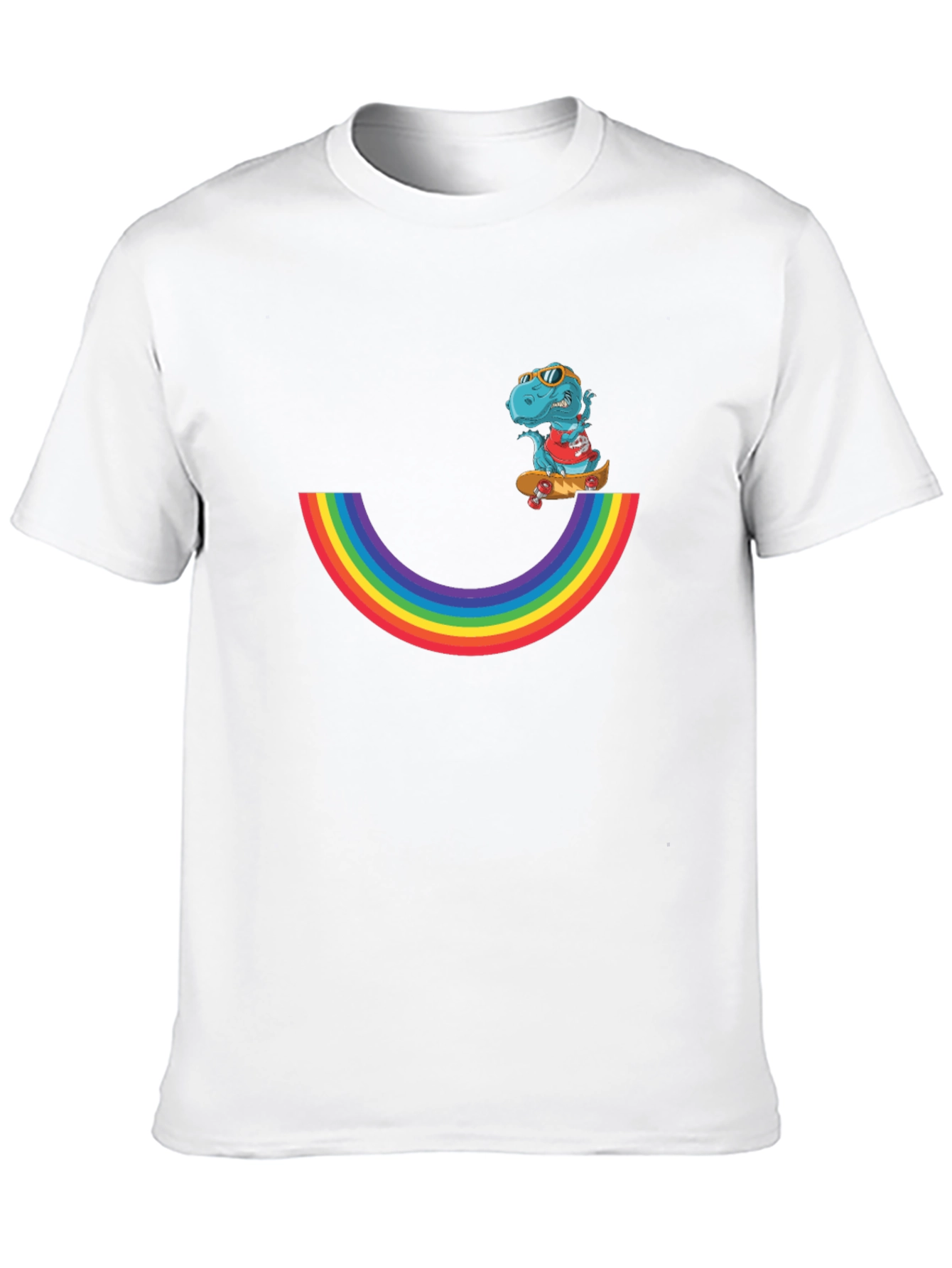 Rainbow Dino Skateboard T-Shirt