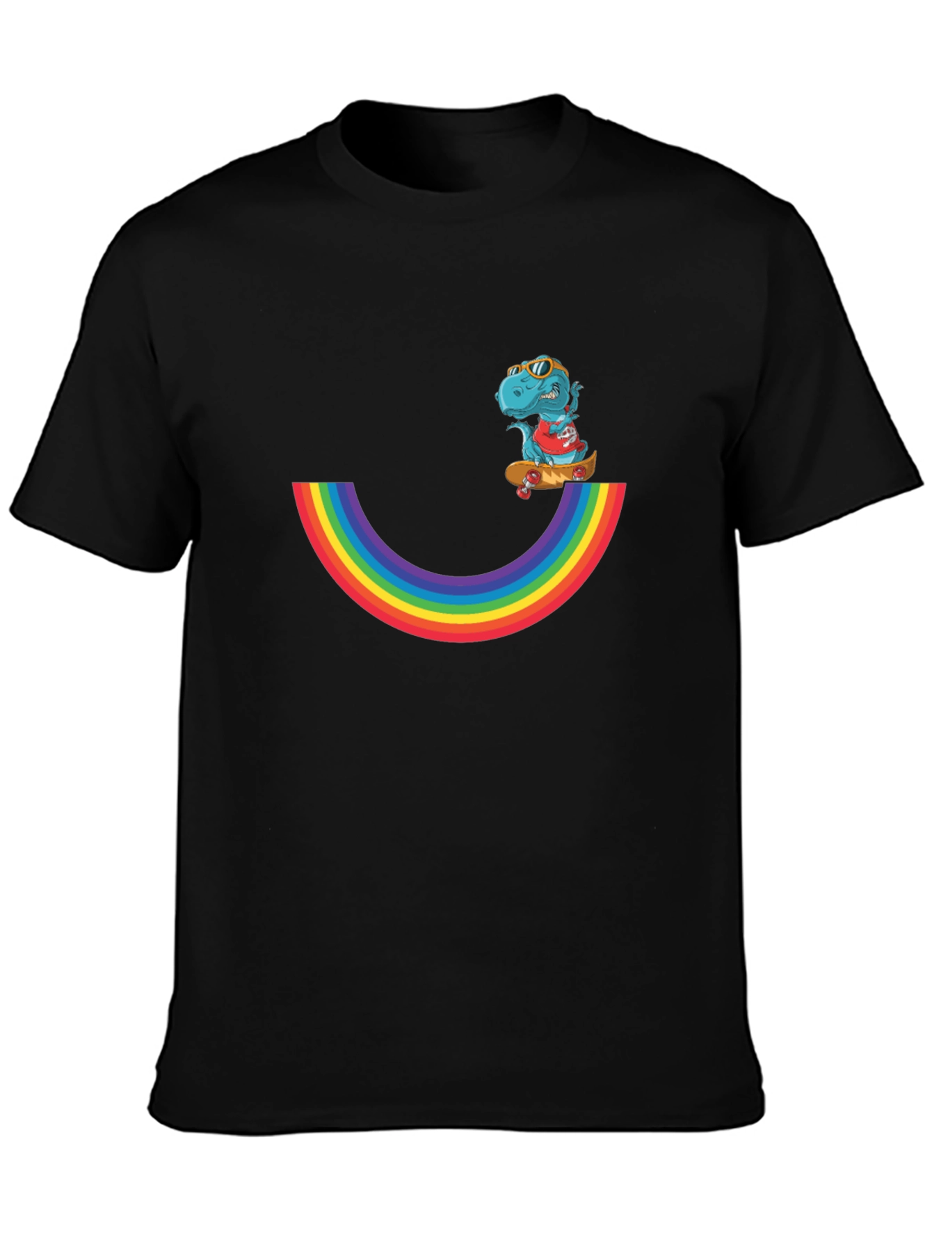 Rainbow Dino Skateboard T-Shirt