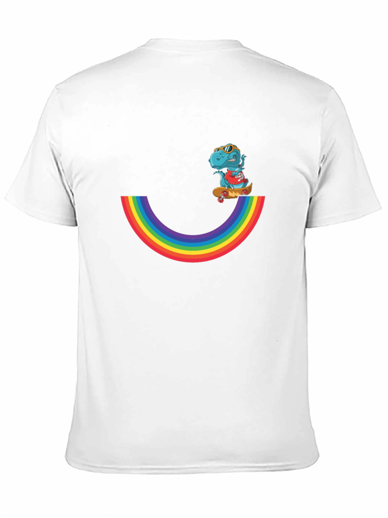 Rainbow Dino Skateboard T-Shirt