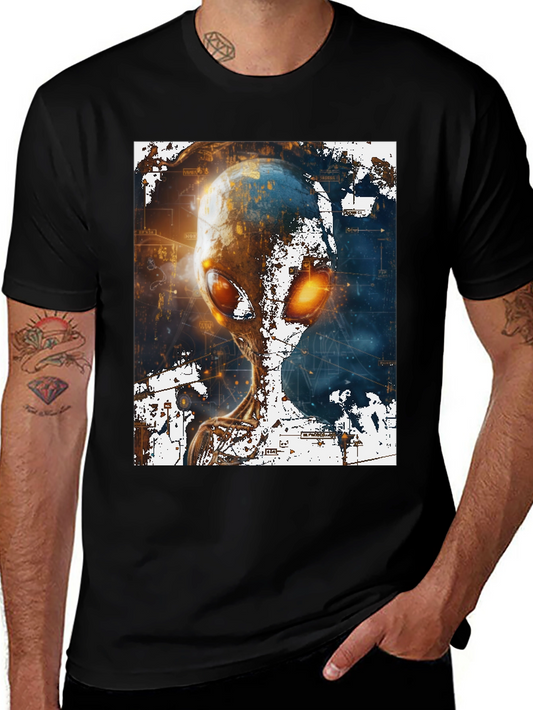 Alien Graphic Print Black T-Shirt