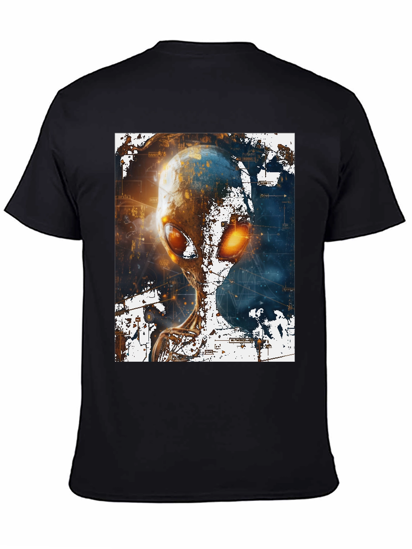 Alien Graphic Print Black T-Shirt