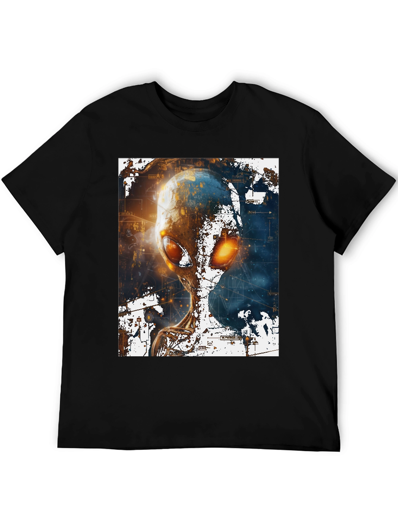 Alien Graphic Print Black T-Shirt
