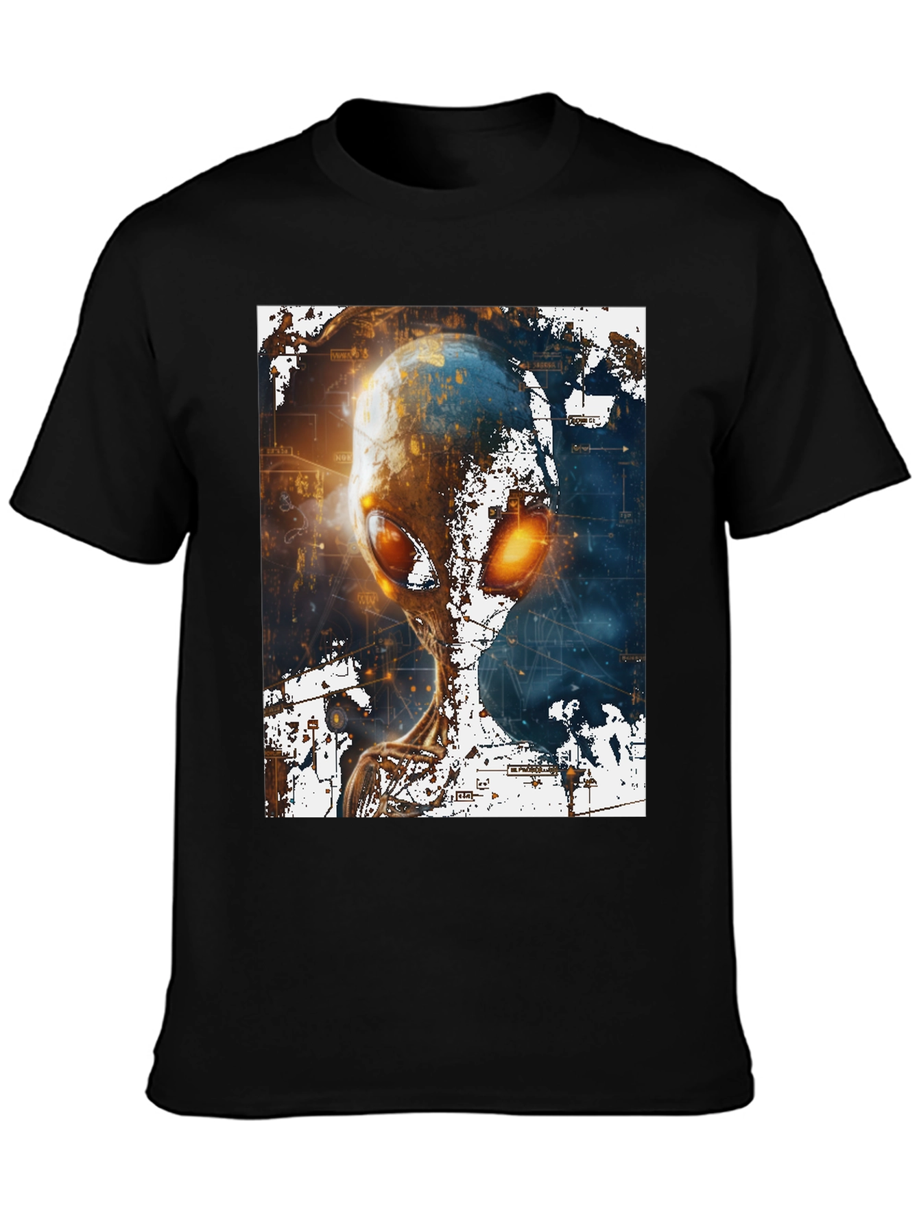 Alien Graphic Print Black T-Shirt