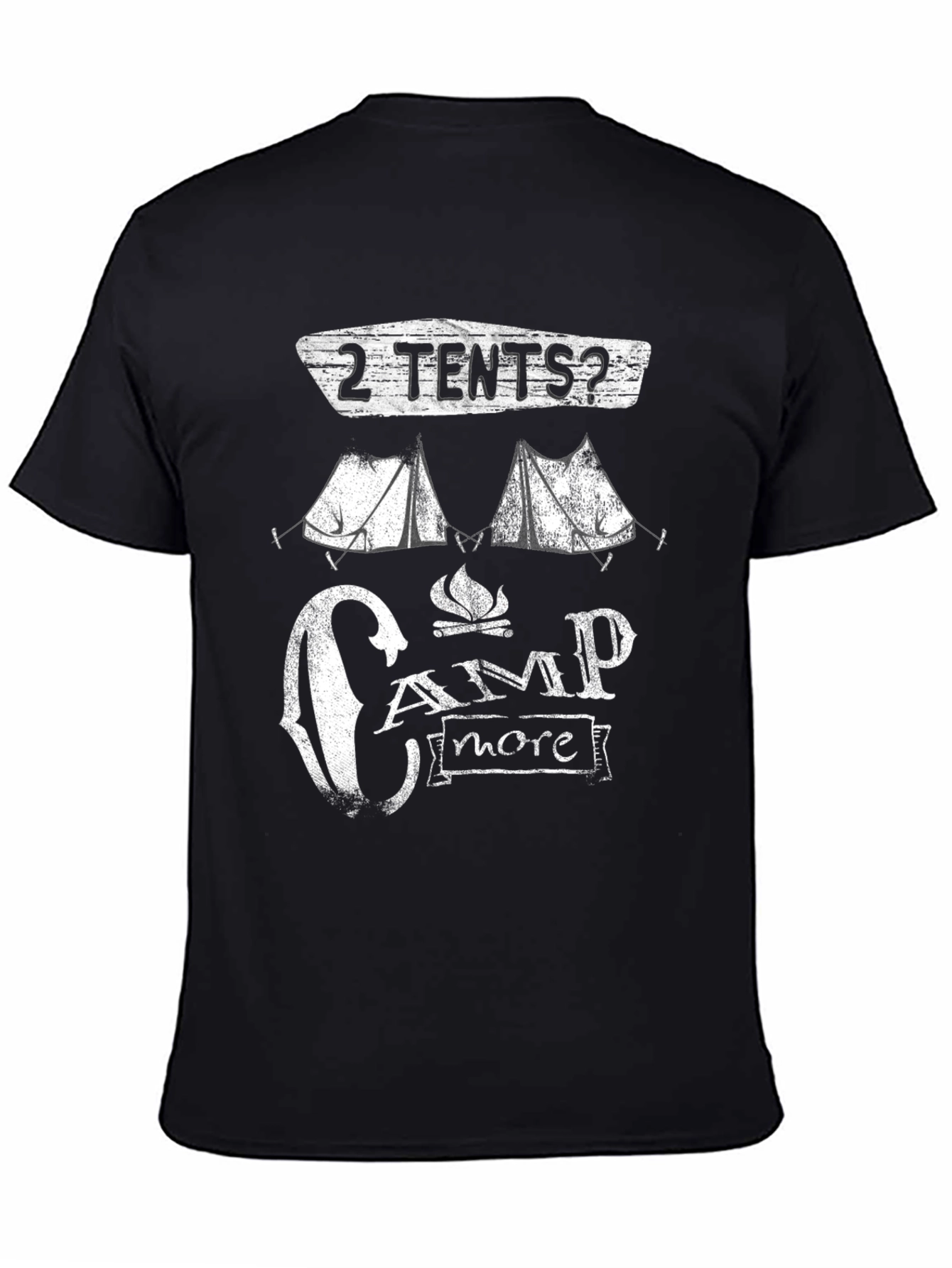 2 Tents? Camp More Black Graphic T-Shirt