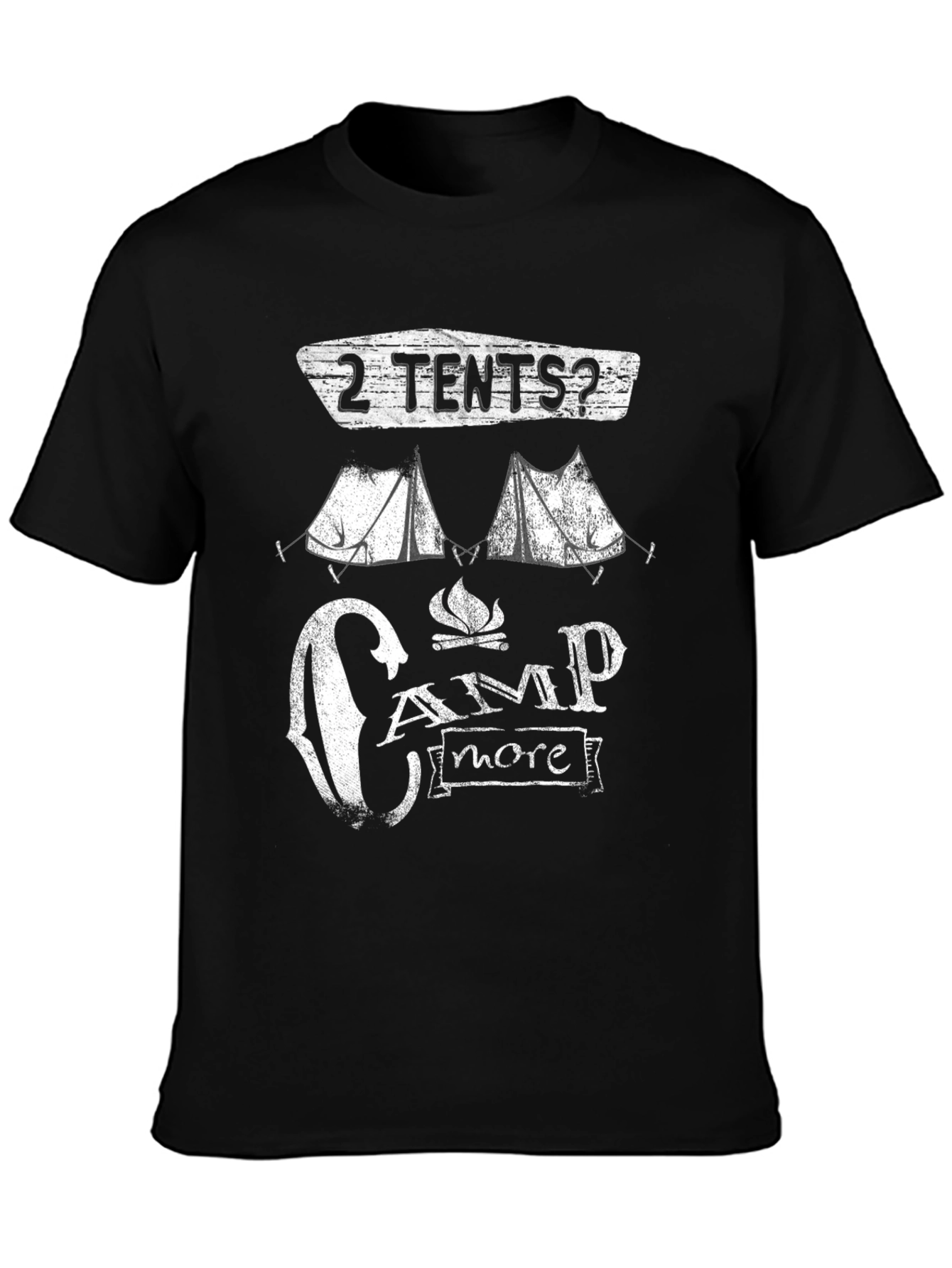 2 Tents? Camp More Black Graphic T-Shirt