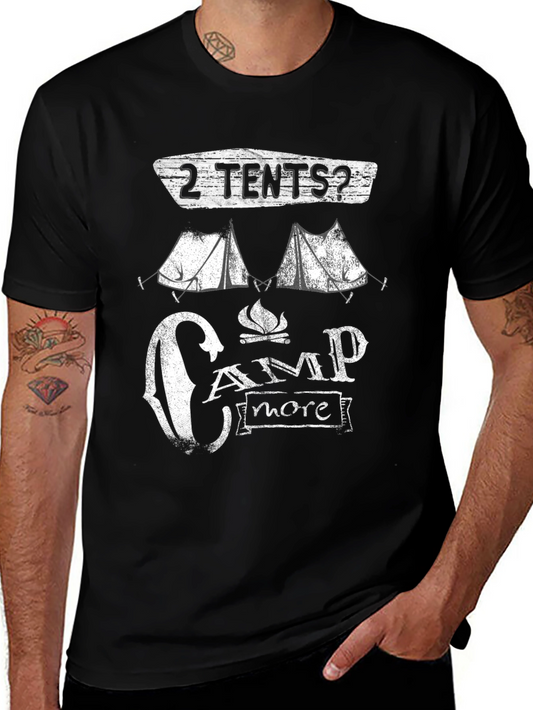 2 Tents? Camp More Black Graphic T-Shirt
