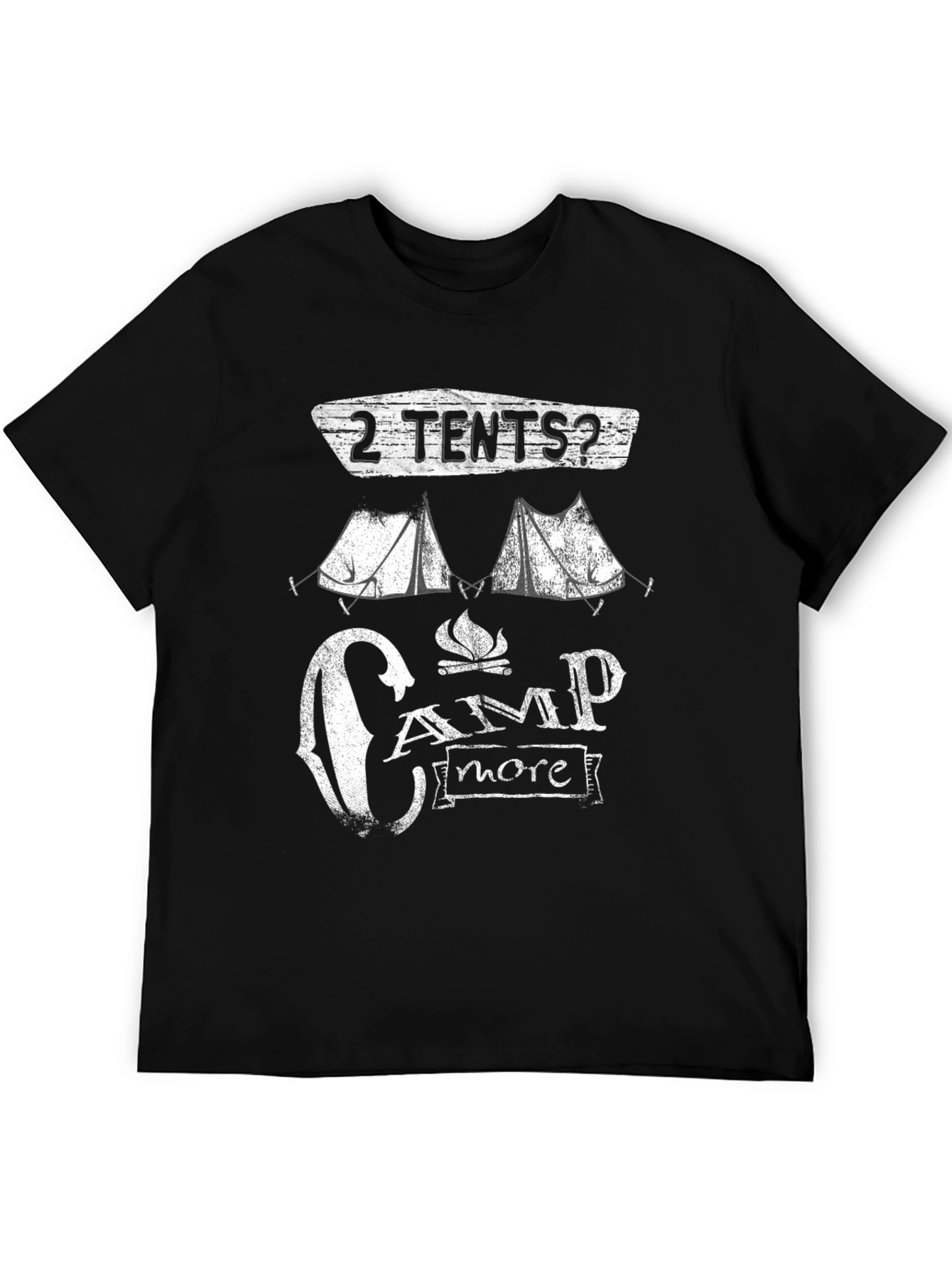 2 Tents? Camp More Black Graphic T-Shirt