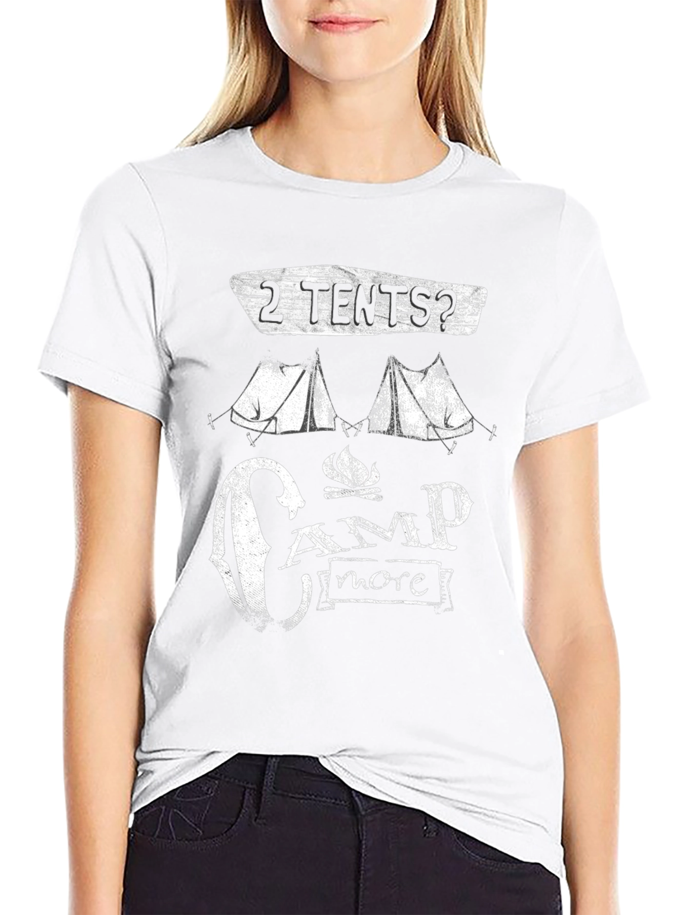 2 Tents? Camp More Black Graphic T-Shirt