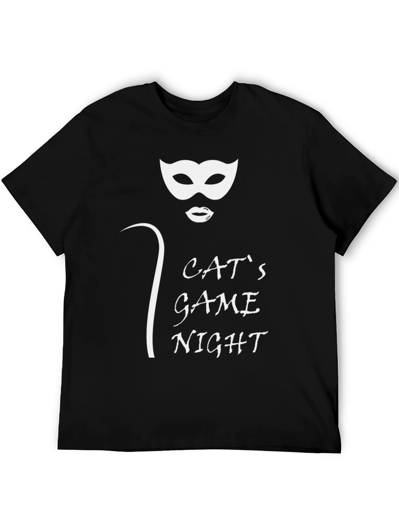 Cats Game Night Black T-Shirt