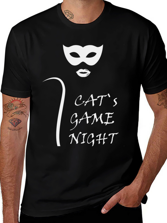 Cats Game Night Black T-Shirt