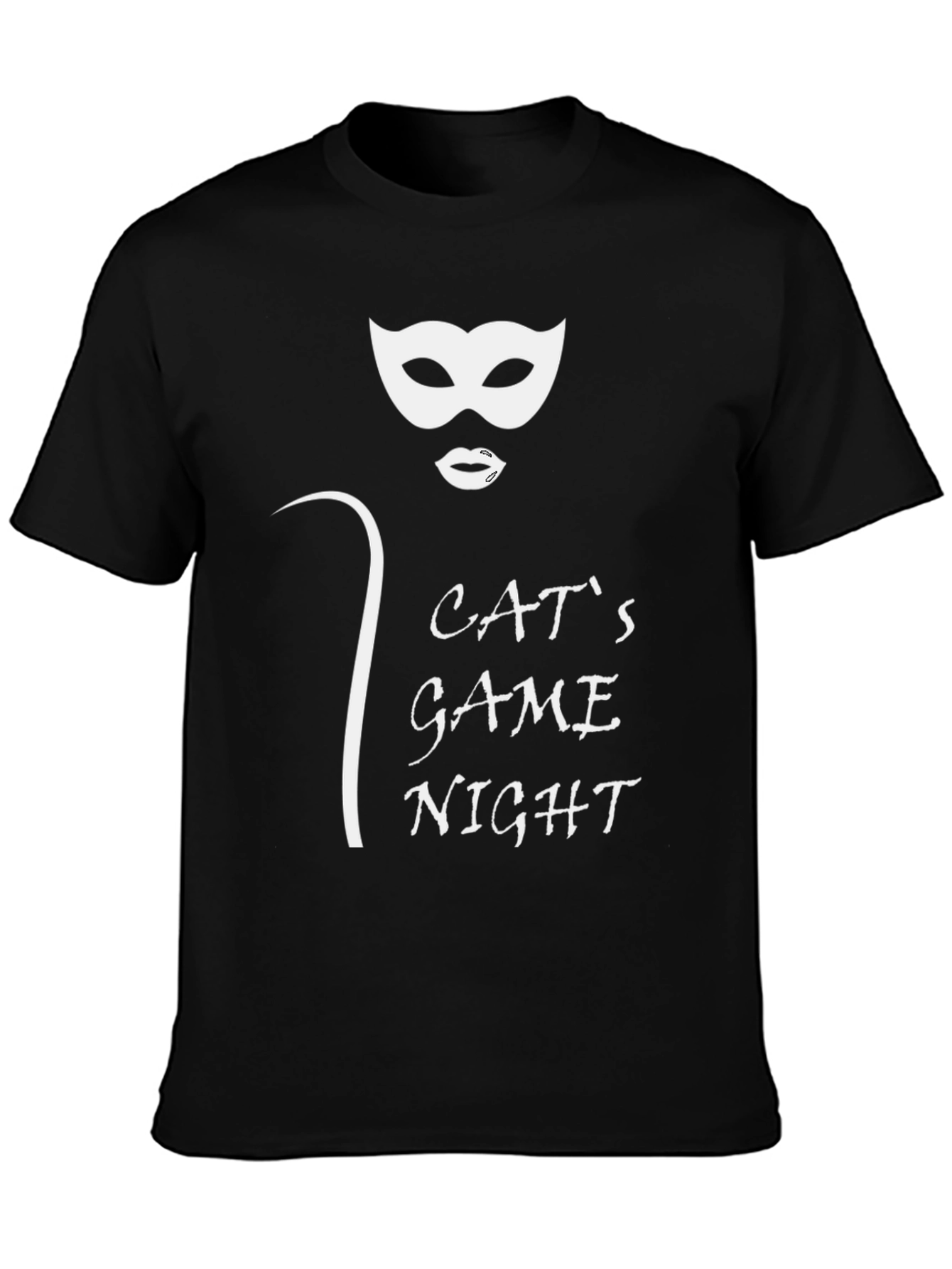 Cats Game Night Black T-Shirt