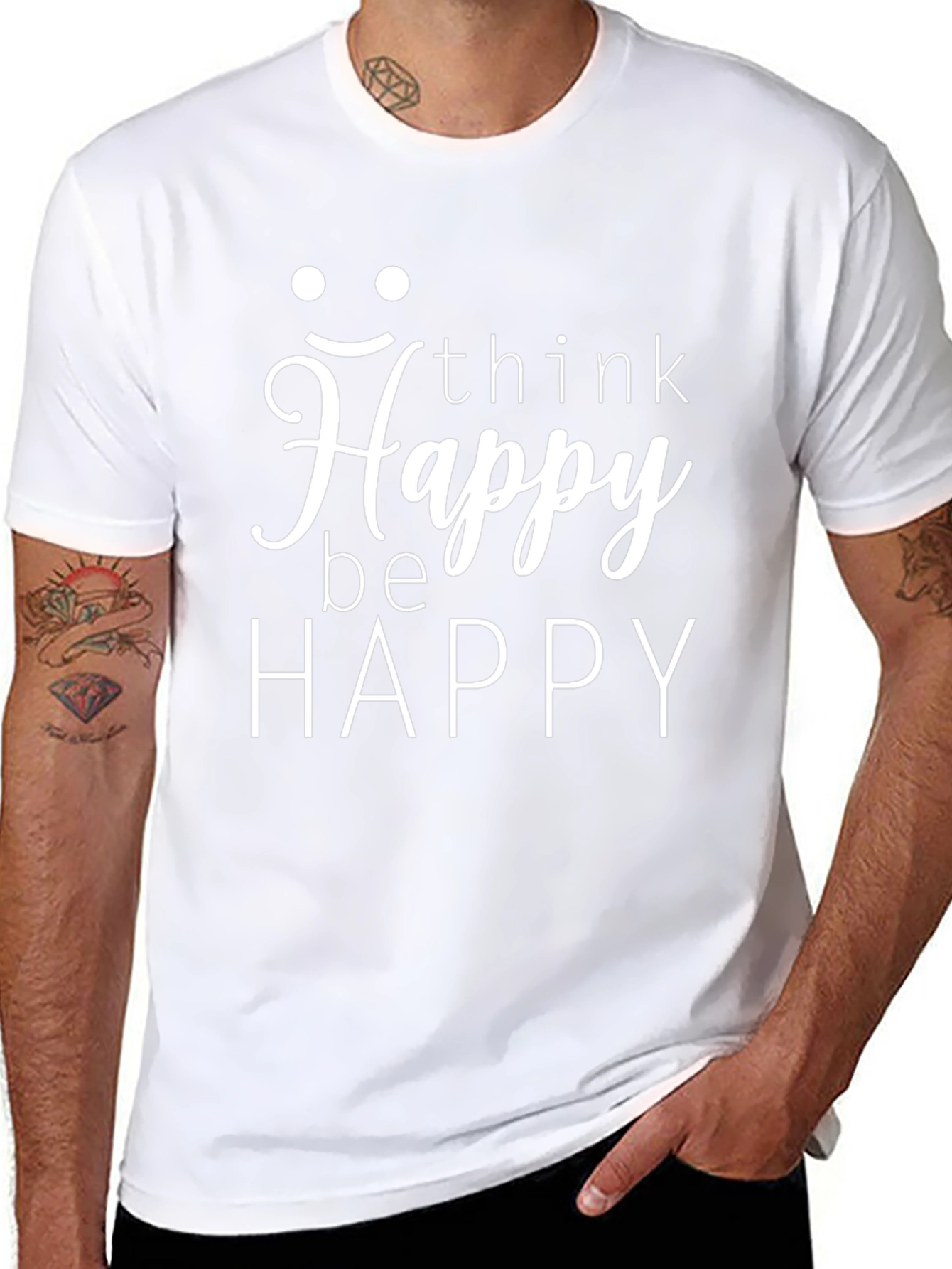 Think Happy T-Shirt -  Be Happy Graphic Tee