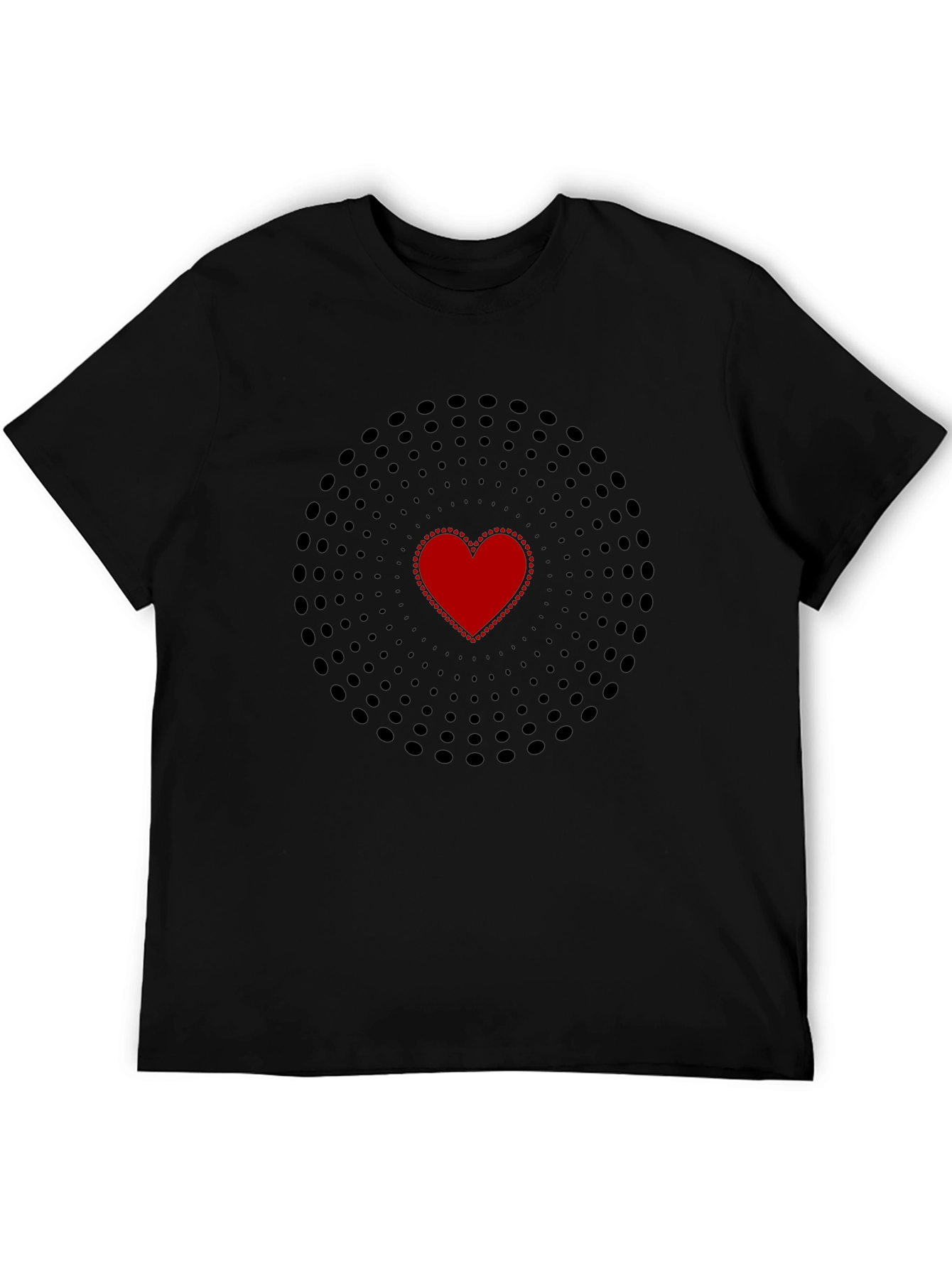 Heart Circle Black T-Shirt