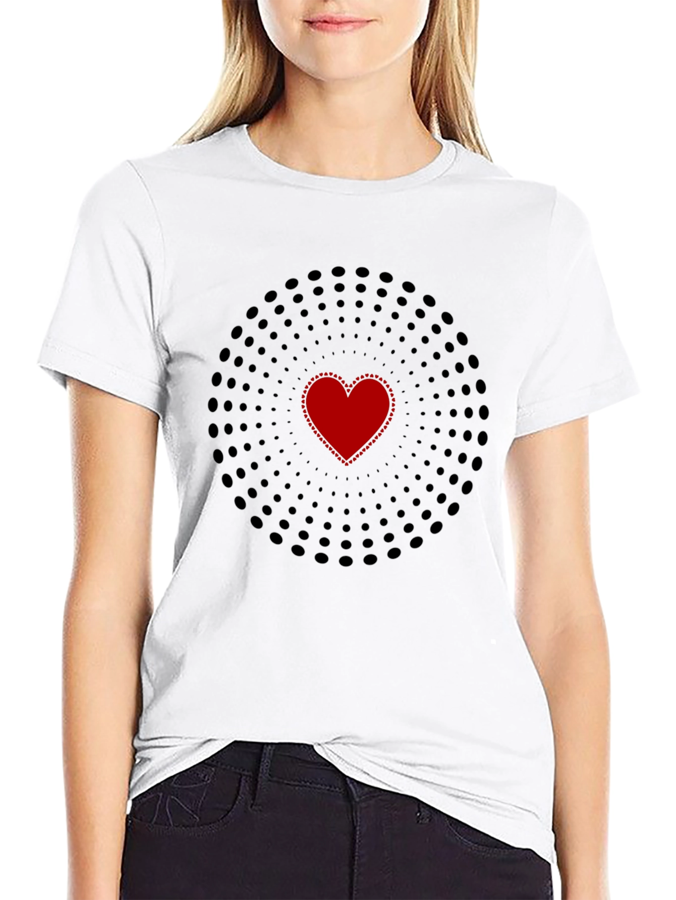 Heart Circle Black T-Shirt
